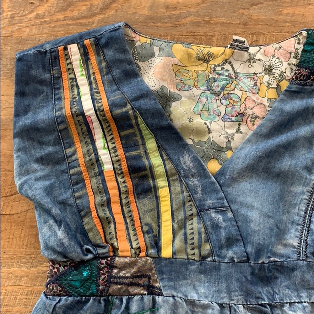 Gorgeous Desigual Denim Dress Boho Festival Spain